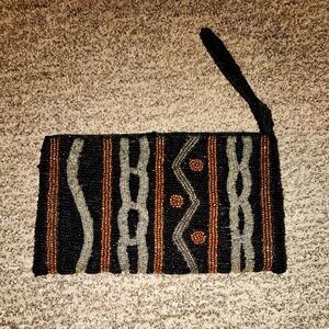 Tribal Pattern Clutch 7 1/2 Inches X 4 1/2 Inches X 1/2 Inch Zipper Closure